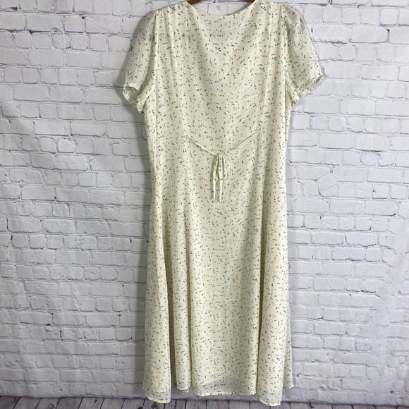 Mod Ref Maxi Button Up Dress Pattern Cream Blue Size Large - Picture 3 of 8